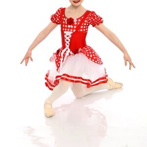 Red and White Checkered Kids ballet Costume